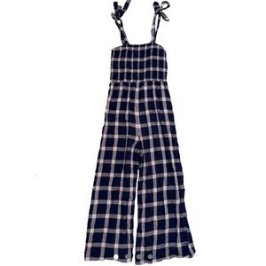 American Eagle Navy and Pink Jumpsuit